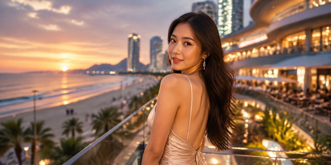 Khung cảnh bãi biển Đà Nẵng với không khí casino và cá cược thể thao sôi động