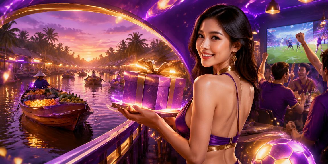 Đèn neon sáng rực kèm thông báo bonus nạp tiền tại vùng Mekong Delta